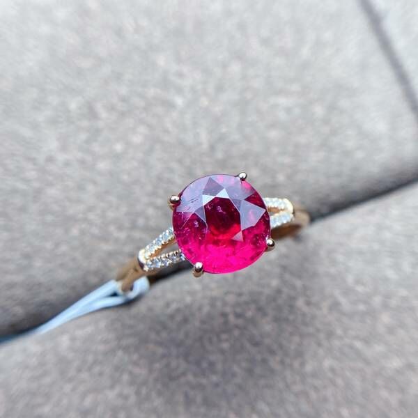 限量特價 18k真金真鑽 碧璽戒指 送證書