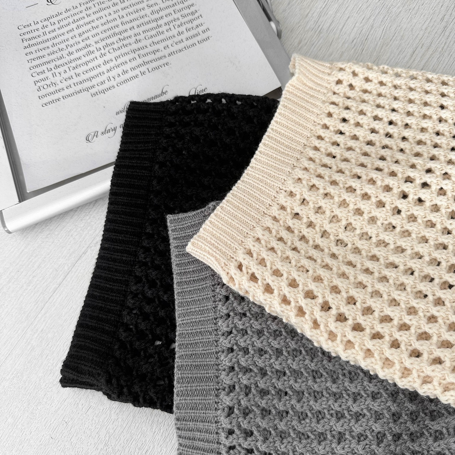 韓國簍空洞洞針織POLO衫 3919