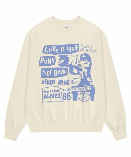 MAHAGRID) MINGYU同款LOVE PUNK PIGMENT SWEATSHIRT | 4col