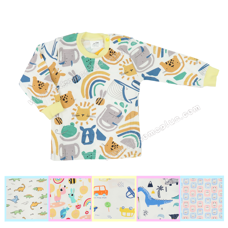 Koma Land: 嬰兒雙面肩鈕長袖衫 BE6072 (12m-36m碼)