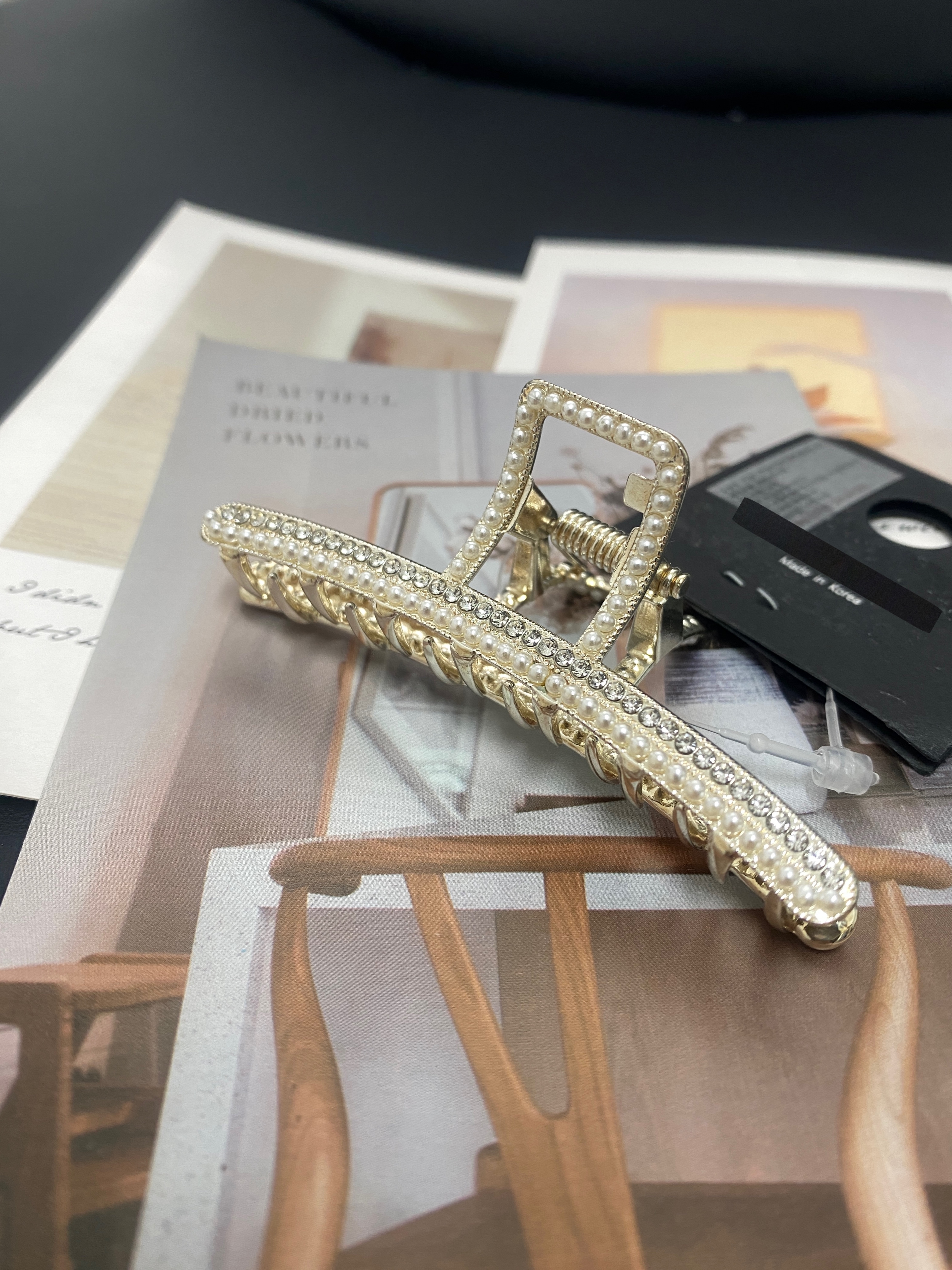 【髮飾】HP010 氣質感珠珠髮夾(8CM)