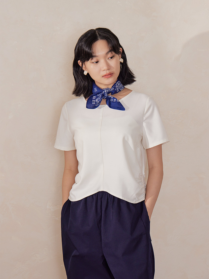 燕子尾巴圓領上衣-雲海