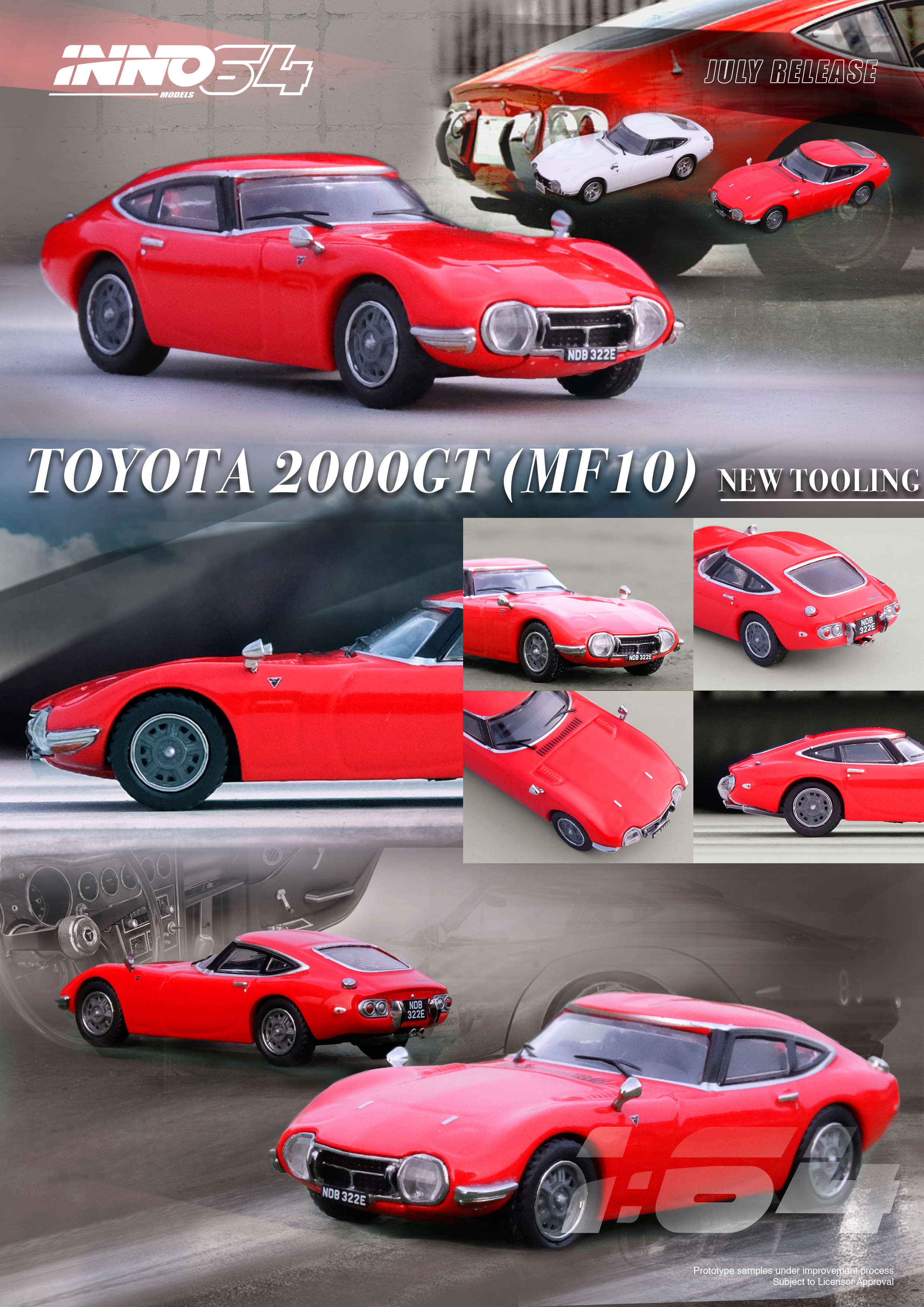 INNO 1/64 TOYOTA 2000GT Solar Red