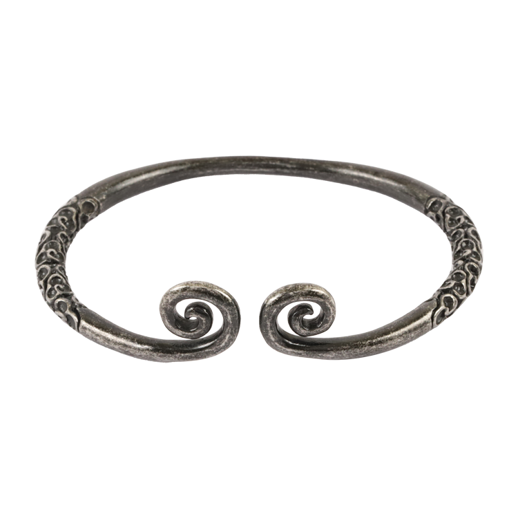 白鋼手鐲，男士手鐲 騰雲紋理緊箍圈；如齊天大聖散發強烈個性（3594 古銀）