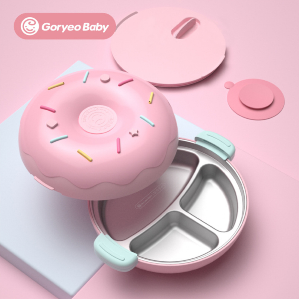 #Goryeobaby 甜甜圈316不銹鋼兒童分隔餐盤/2色