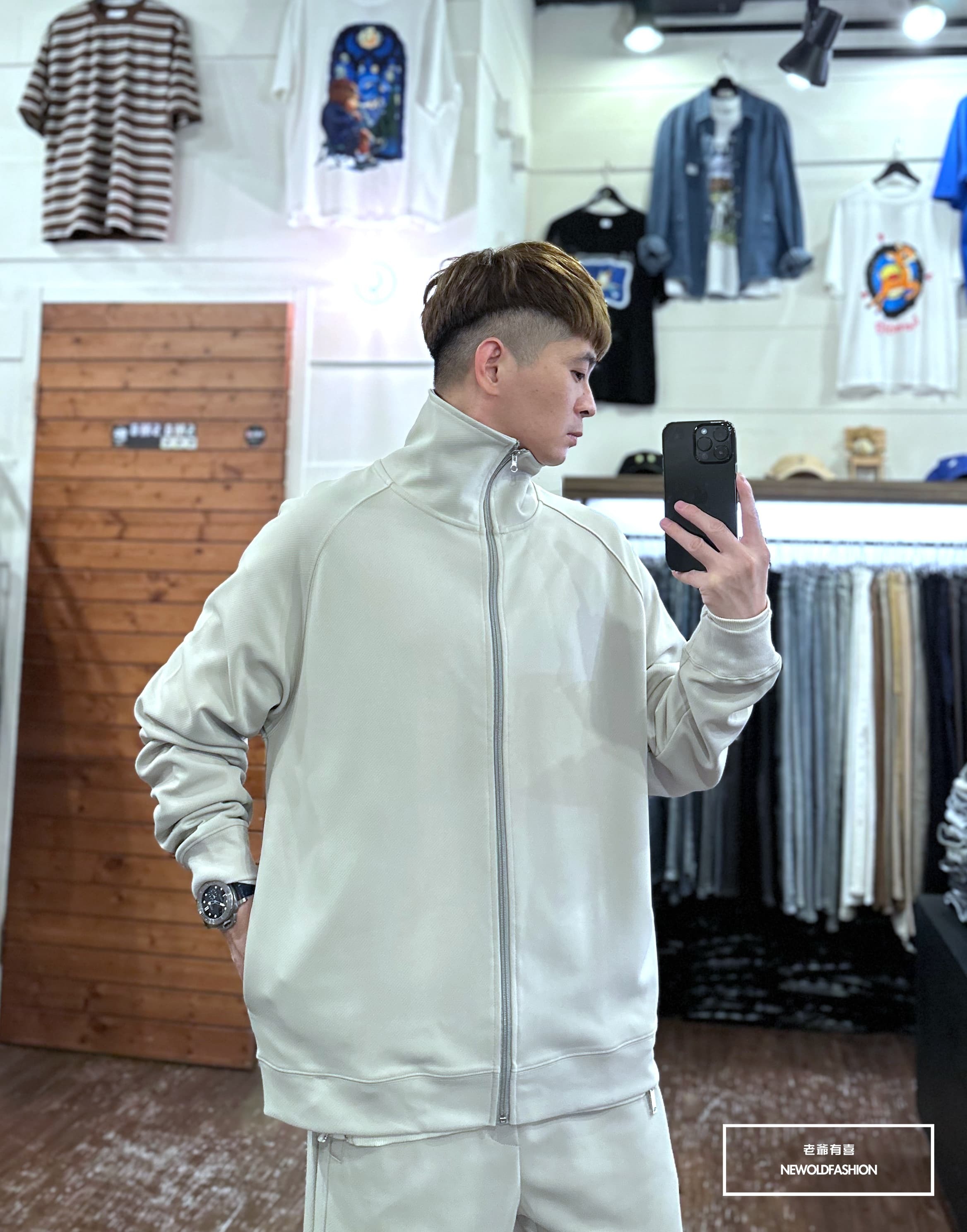 『新品上市』重磅素色立領棉質外套-灰(NOF2310C65007)