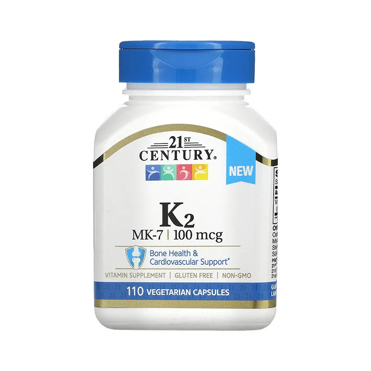 21st Century K2, MK-7, 100 mcg, 110 Vegetarian Capsules