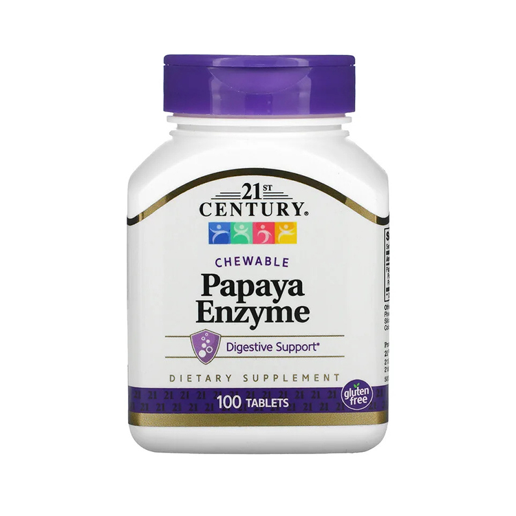 21st Century, Papaya Enzyme, Chewable, 100 Tablets