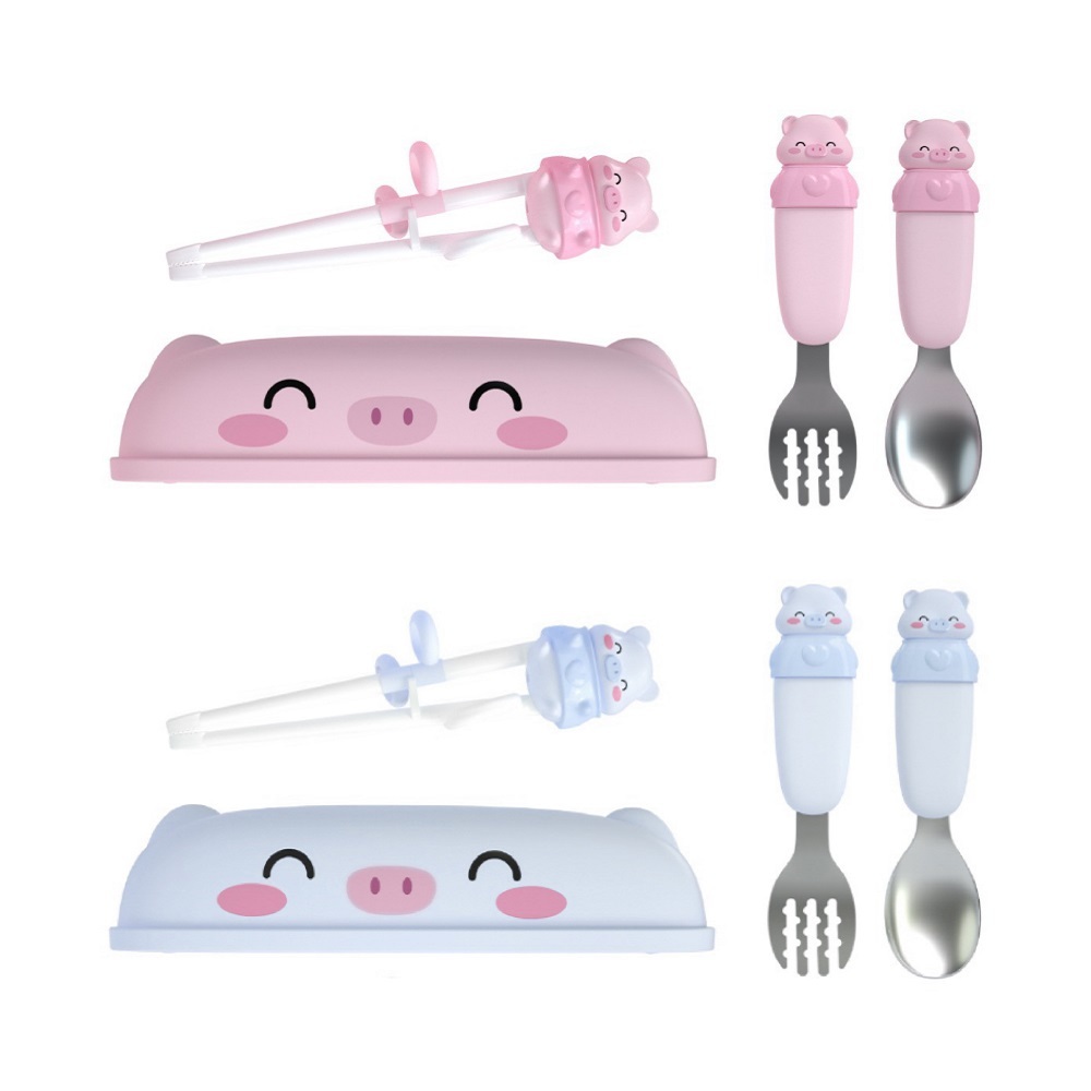 Goryeobaby 小豬兒童成長餐具4件組/2色