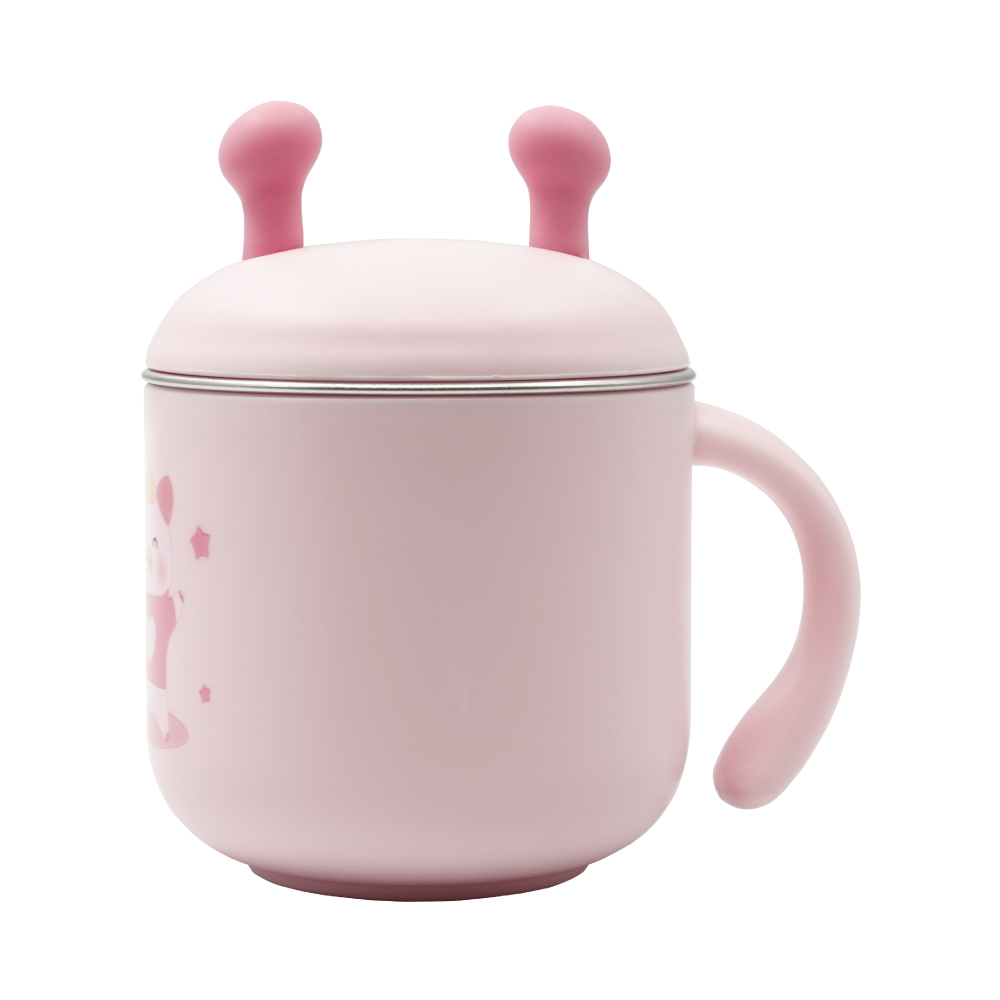 #【Goryeobaby】 小豬316不銹鋼兒童水杯/粉紅/220ml