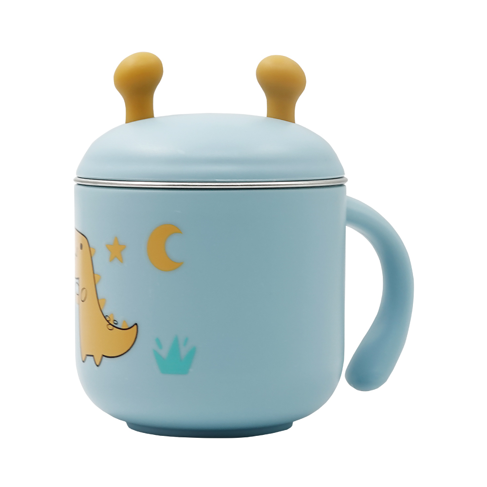 【Goryeobaby】 恐龍316不銹鋼兒童水杯/粉藍/220ml