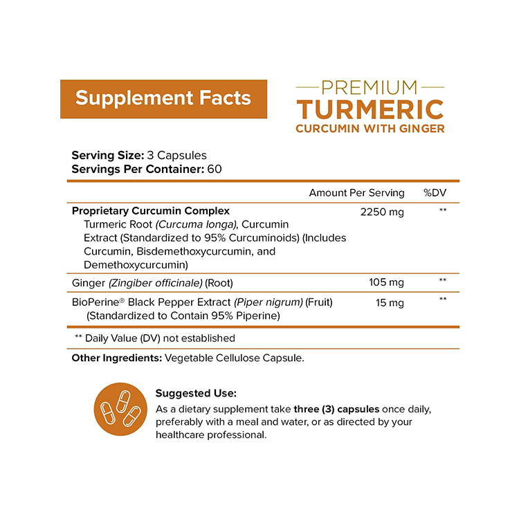 NutriFlair Turmeric Curcumin with Ginger and BioPerine Black Pepper , 180 Veg Capsules