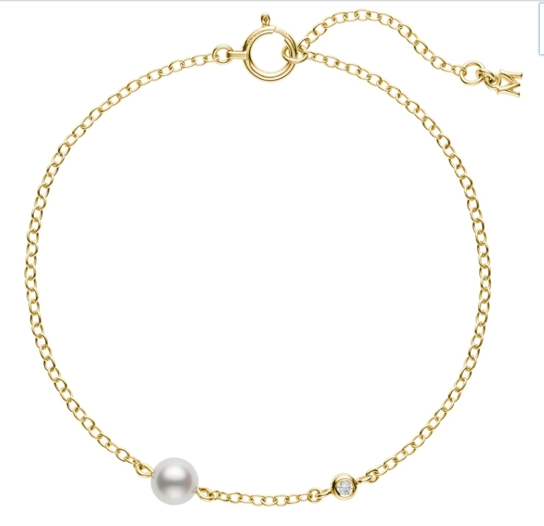 Mikimoto - 珍珠鑽石玫瑰金手鏈 PD-275K