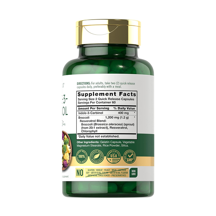 Carlyle Indole-3-Carbinol with Broccoli Extract 400 mg ,120 Quick Release Capsules