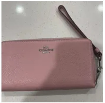 [S] COACH C4451 PEBBLE LEATHER LONG ZIP ARD W,SV/CARNATION, 196395076871 (SCO541)