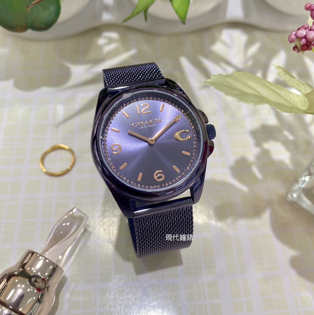 【COACH】C字晶鑽米蘭帶女錶 CO14504145 36mm 現代鐘錶