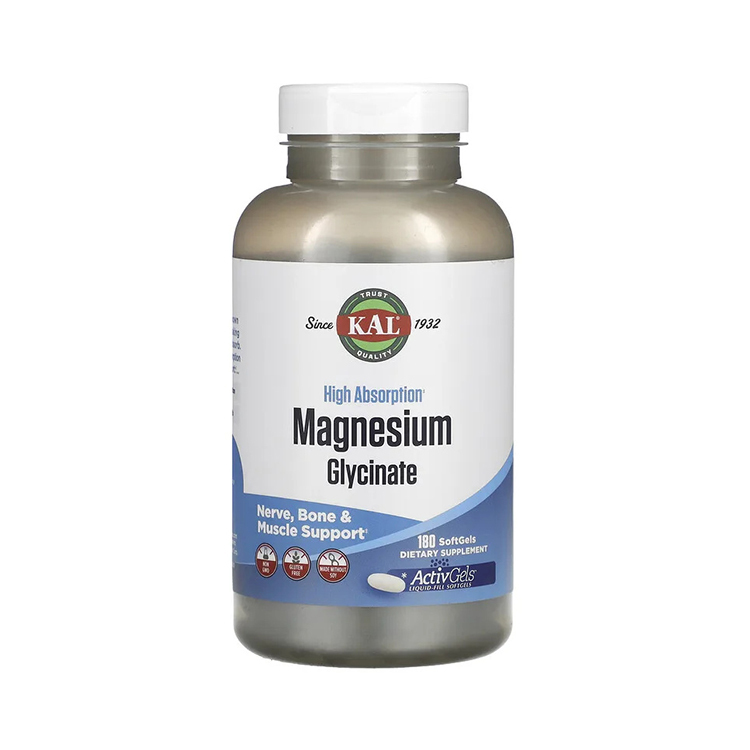 KAL, High Absorption Magnesium Glycinate, 180 Softgels