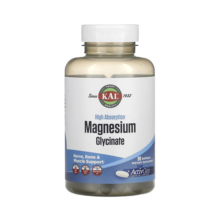 KAL High Absorption Magnesium Glycinate, 90 Softgels