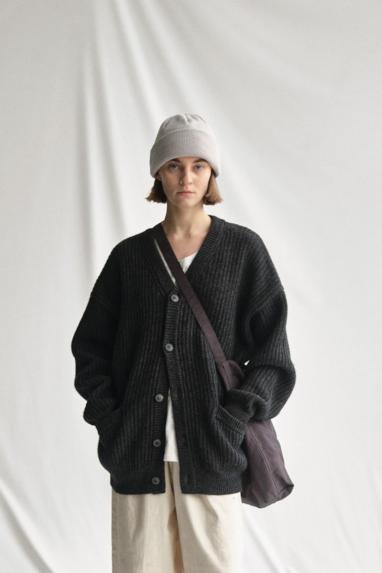 YOKO SAKAMOTO - YAK KNIT CARDIGAN / HEATHER GRAY