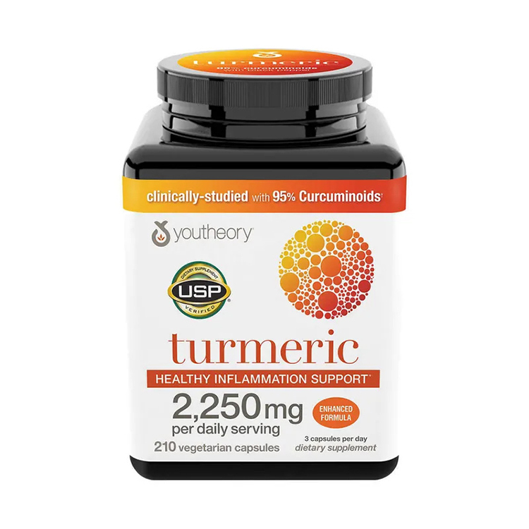 Youtheory Turmeric 2250 mg Extra Strength Formulas , 210 Veg Capsules