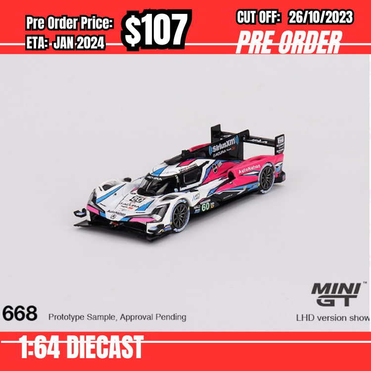 PO-$107 * Mini GT * 1:64 #668 Acura ARX-06 GTP #60  Meyer Shank Racing  2023 IMSA Daytona 24 Hrs  Winner LHD [OD13/10]