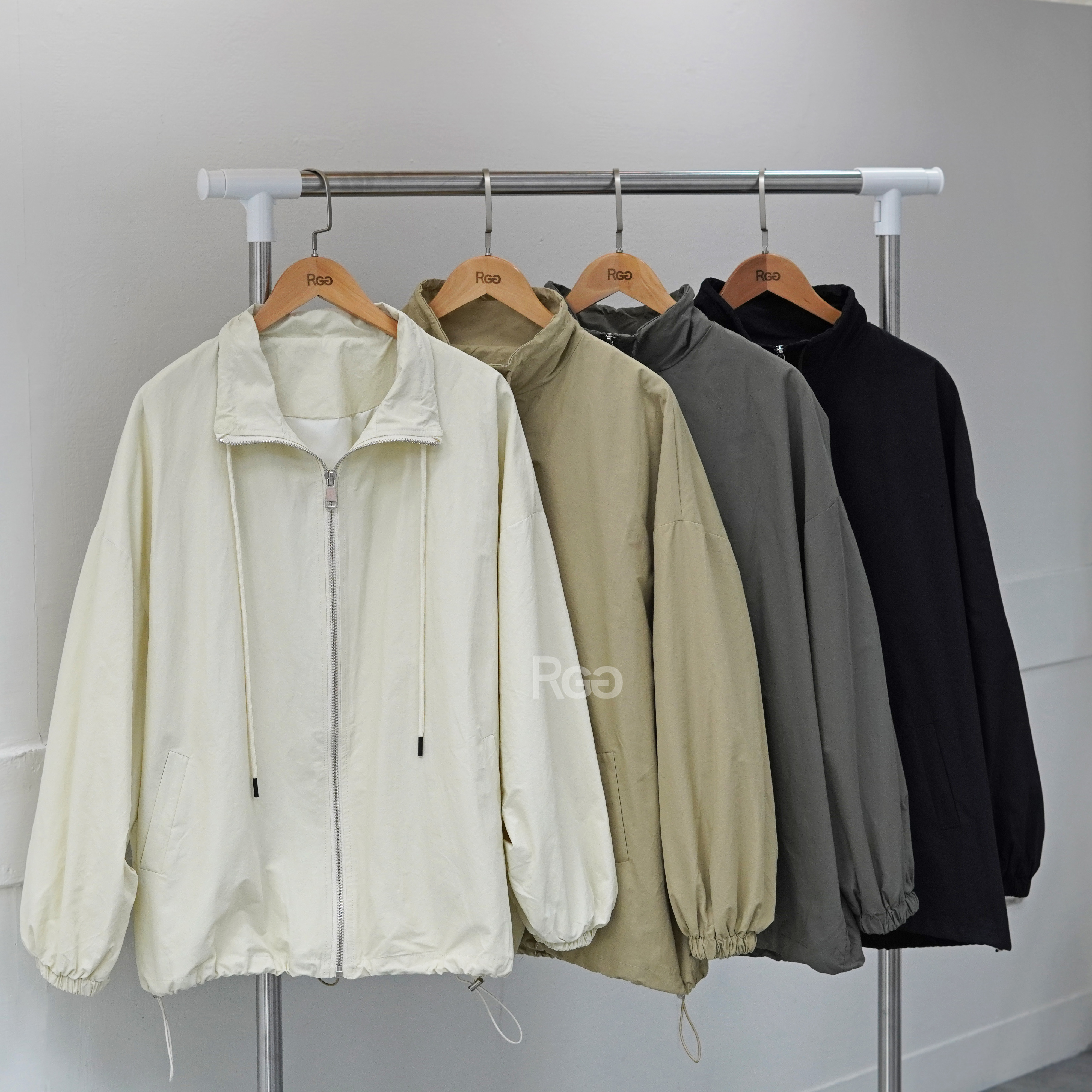 寬版風衣拉鍊外套商品照