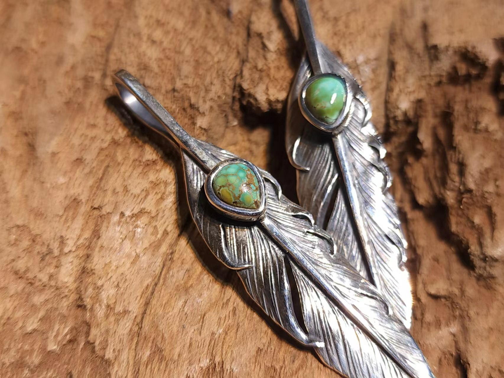 *Black Venom Jewelry- Freedom & Prayer M(6cm) 純銀羽毛鑲 Carico Lake