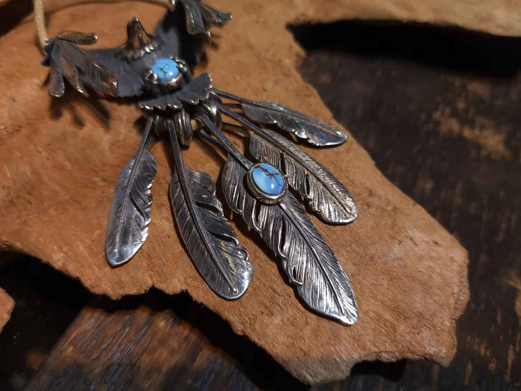 *Black Venom Jewelry- Freedom & Prayer L(7cm) 純銀羽毛鑲 Golden Hill