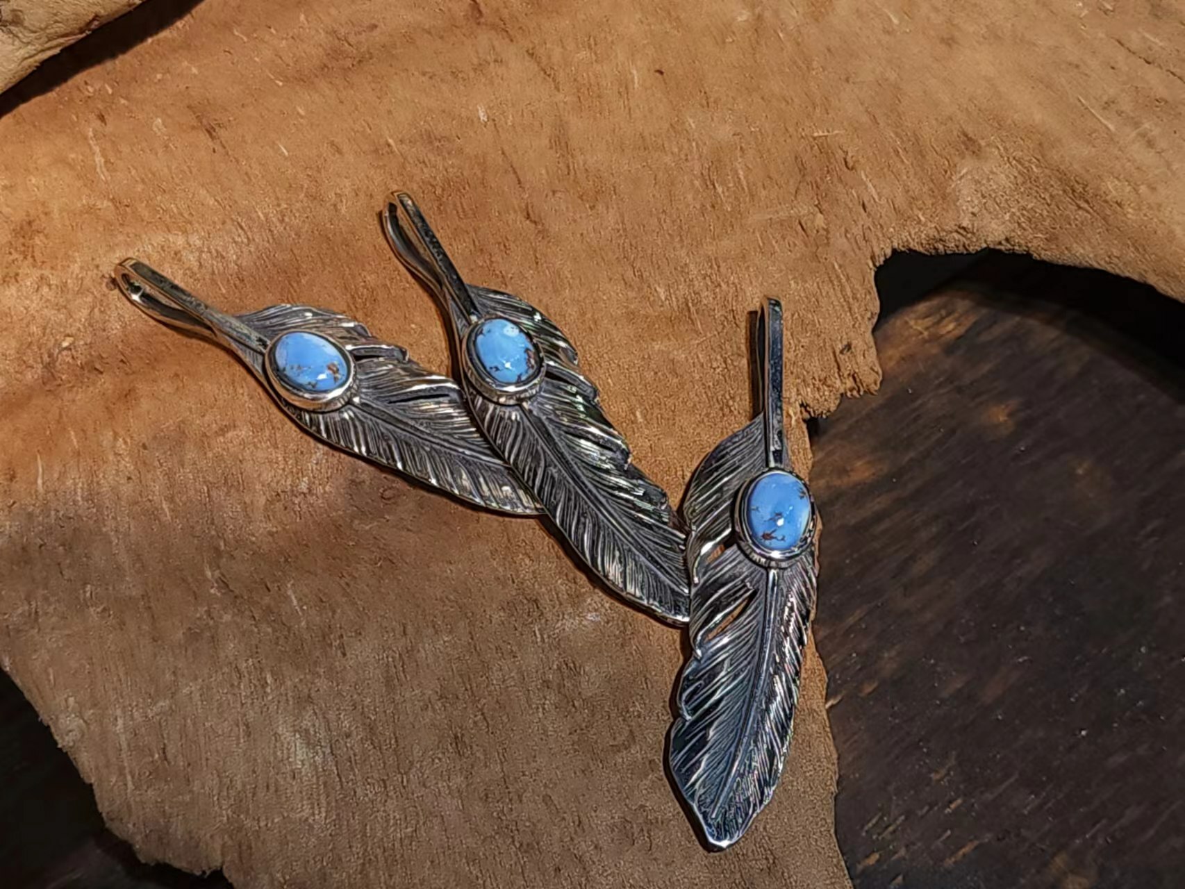 *Black Venom Jewelry- Freedom & Prayer L(7cm) 純銀羽毛鑲 Golden Hill