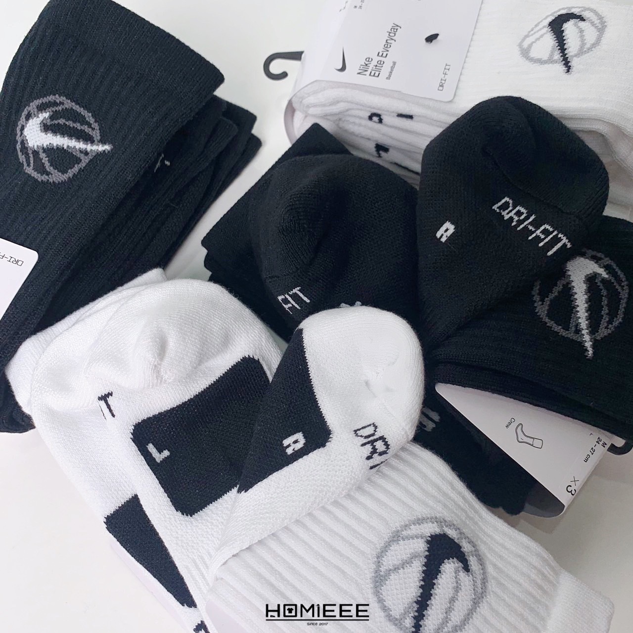 Nike Everyday Dri-fit Socks 長襪 籃球襪 菁英襪 黑色 白色 [DA2123]