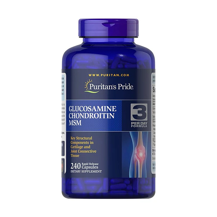 Puritan's Pride Double Strength Glucosamine, Chondroitin & MSM Joint Soother 240 Capsules
