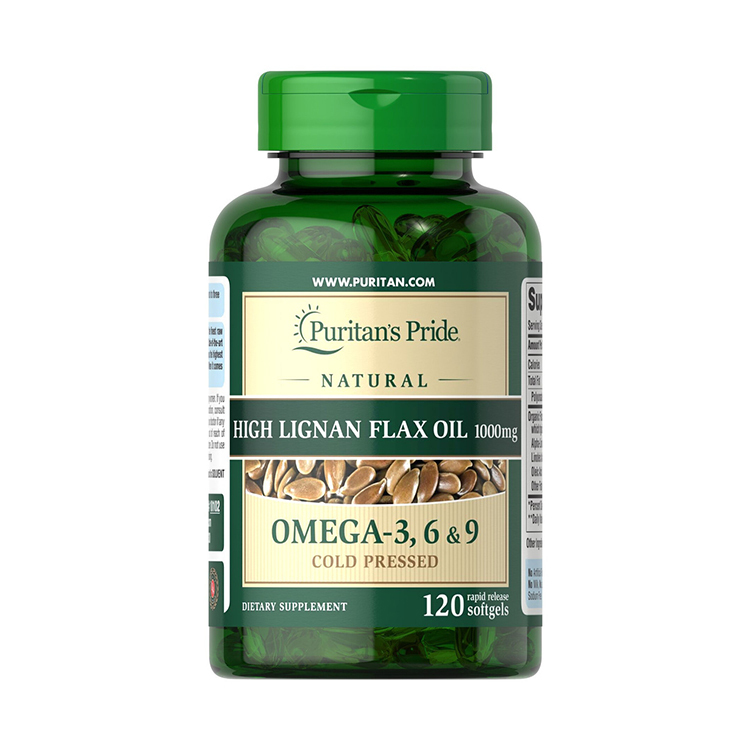 Puritan's Pride Organic Cold Pressed Flaxseed Oil 1000mg 120 Softgels