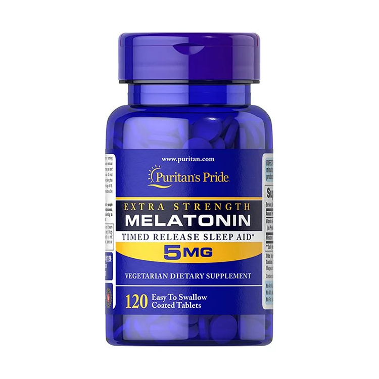 Puritan's Pride Melatonin Timed Release 5mg , 120 Coated Tablets