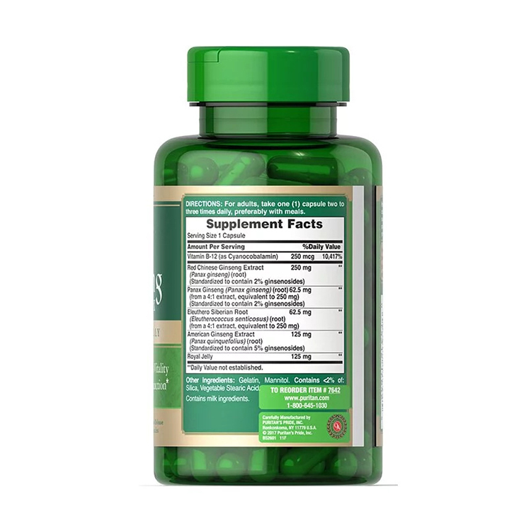 Puritan's Pride Ginseng Complex With Royal Jelly ,100 Rapid Release Capsules