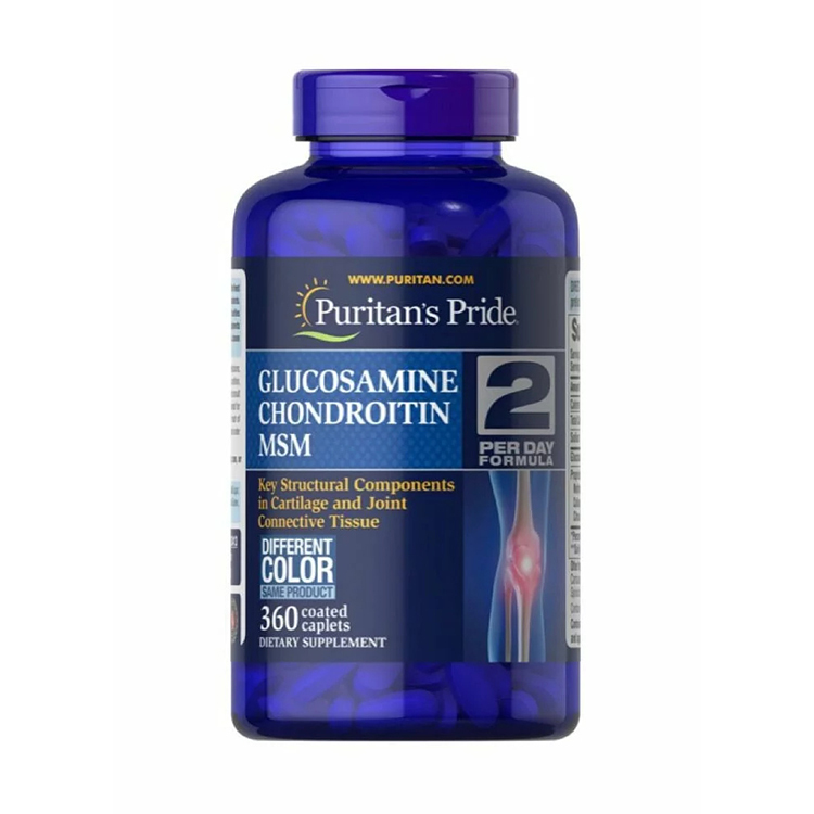 Puritan's Pride Triple Strength Glucosamine, Chondroitin & MSM Joint Soother, 360 Caplets[EXP：11/2027]