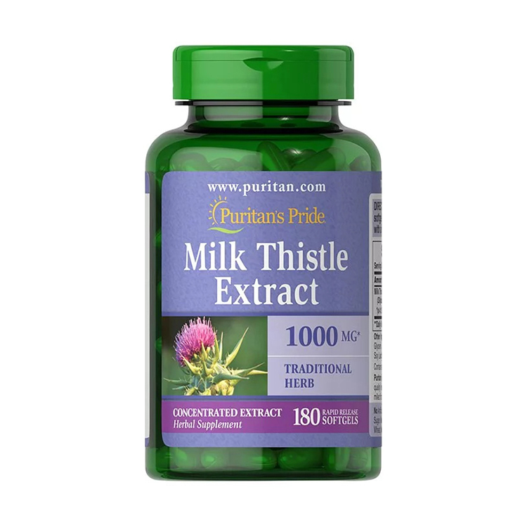 Puritan's Pride Milk Thistle Liver 4:1 Extract 1000 mg ,180 Softgels