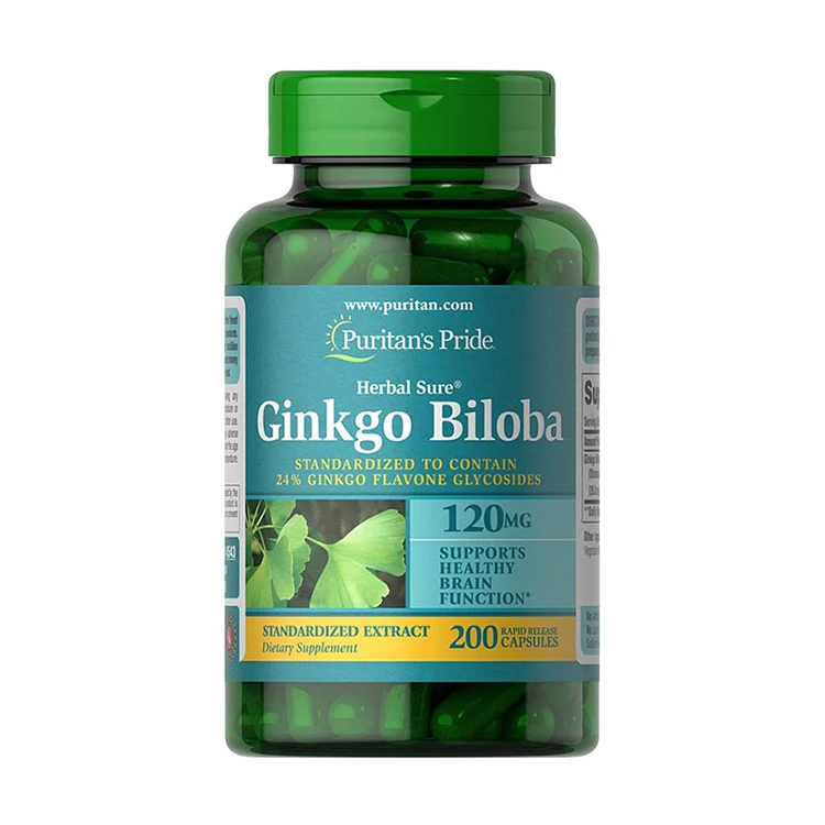 Puritan's Pride Ginkgo Biloba Standardized Extract 120 mg, 200 Capsules