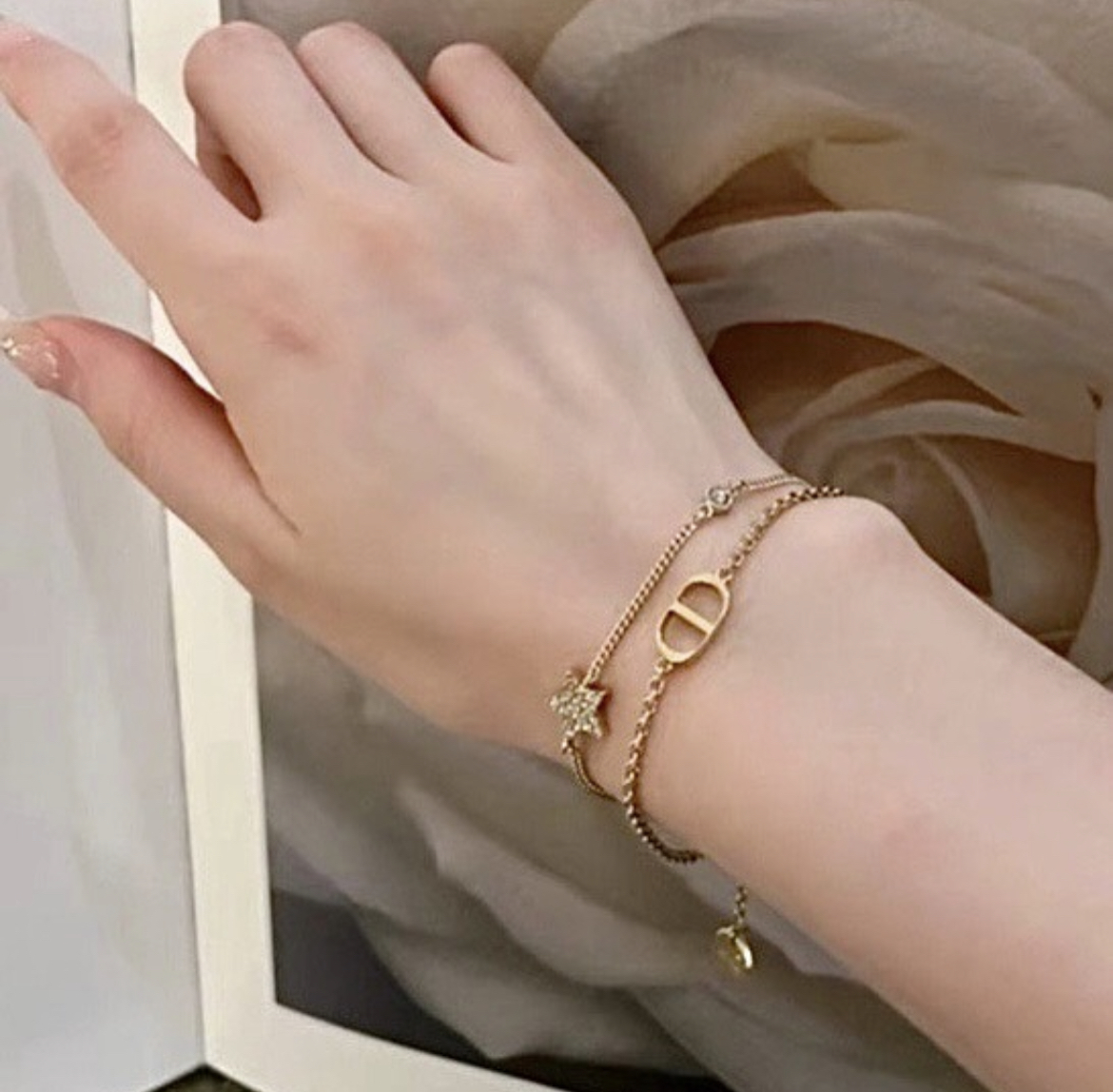 18k 雙D夢幻星空鑽系”雙層定製手鍊