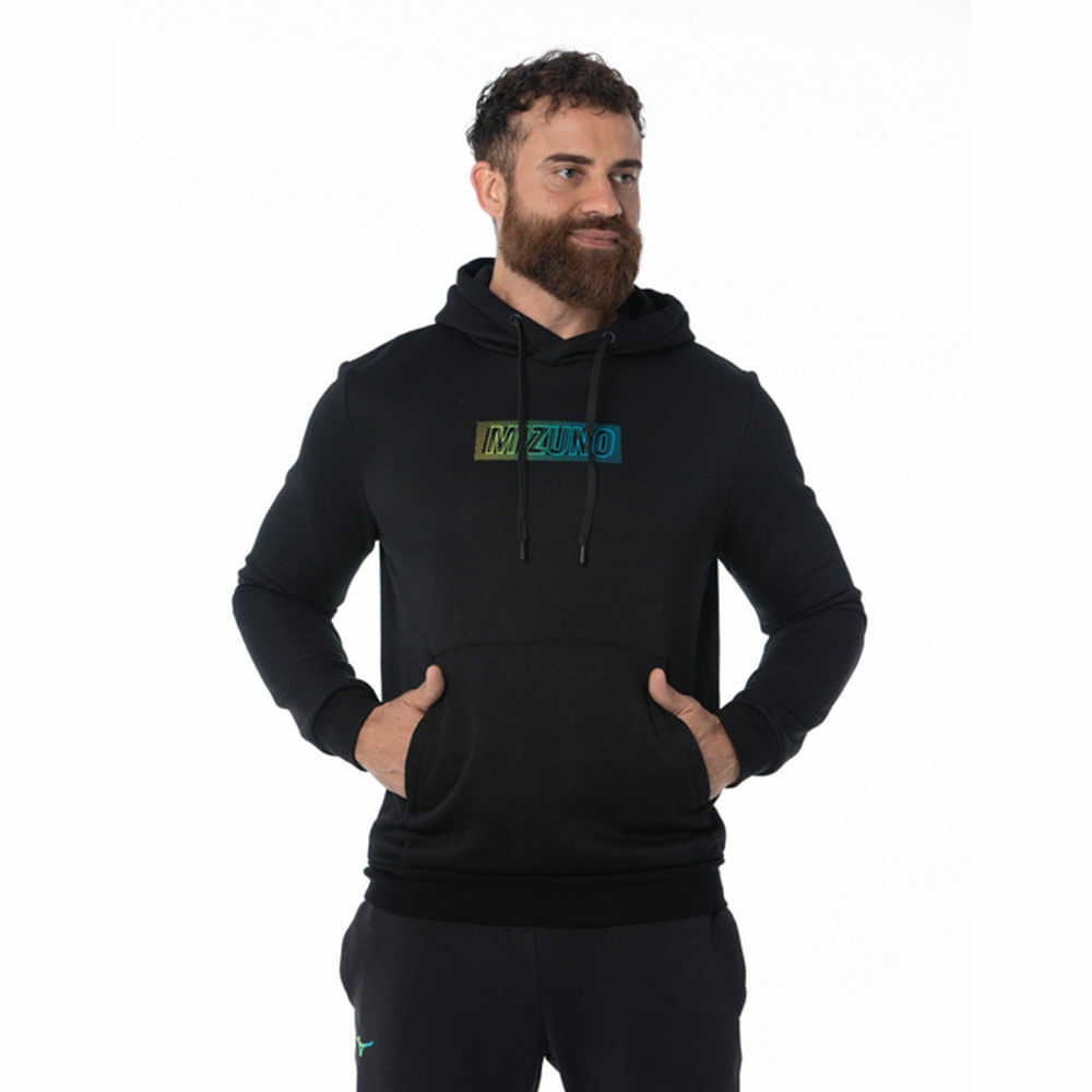 MIZUNO RELEASE HOODIE 男裝 運動外套 黑色