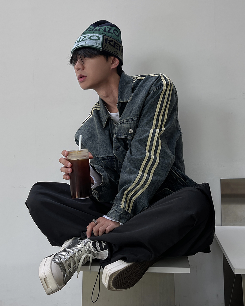 髮線條牛仔夾克