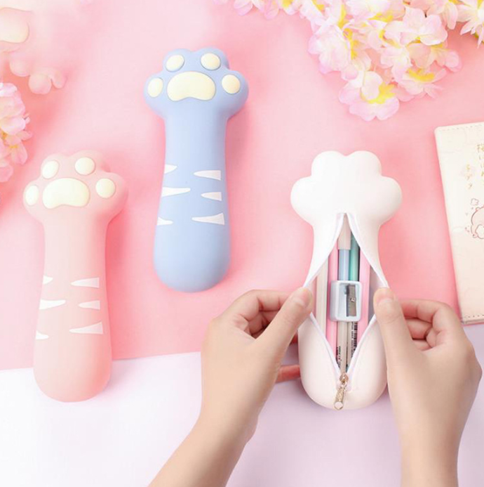 防水硅胶猫爪笔袋铅笔盒