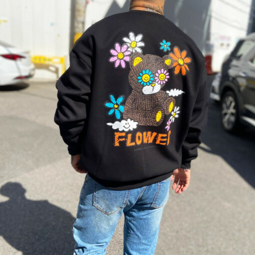 花樂園小熊圖案運動衫大學T