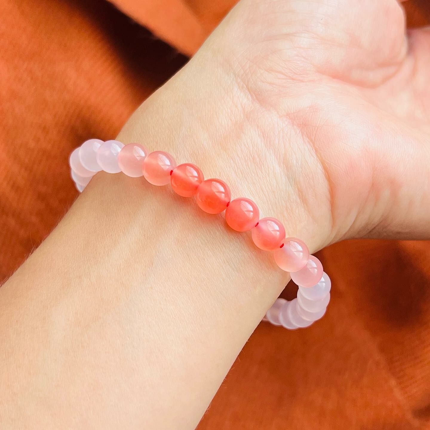 [原石] 鹽源瑪瑙 水晶手串 水晶手鍊 粉紅