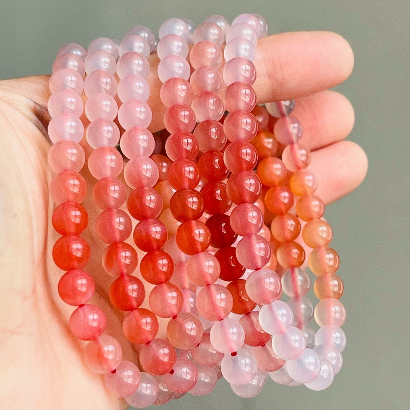 [原石] 鹽源瑪瑙 水晶手串 水晶手鍊 粉紅