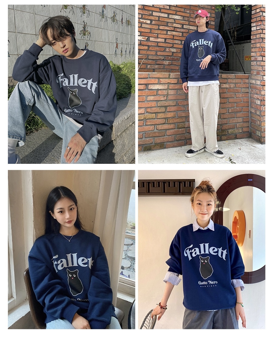 [FALLETT] NERO FRIENDS SWEATSHIRT ★大人気★ MUSINSA公式 | FALLETT Nero Friends Sweatshirt Black
