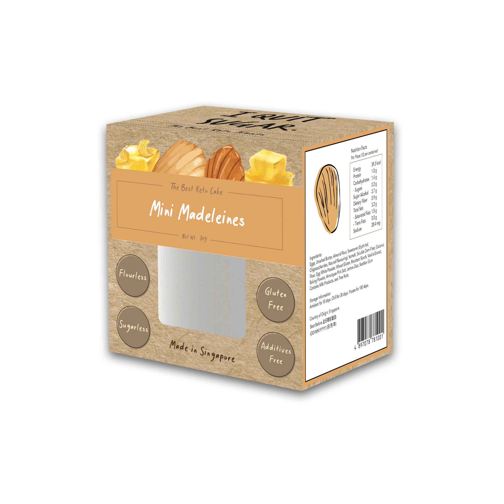 I Quit Sugar Keto Mini Madeleines (80g) (59718)