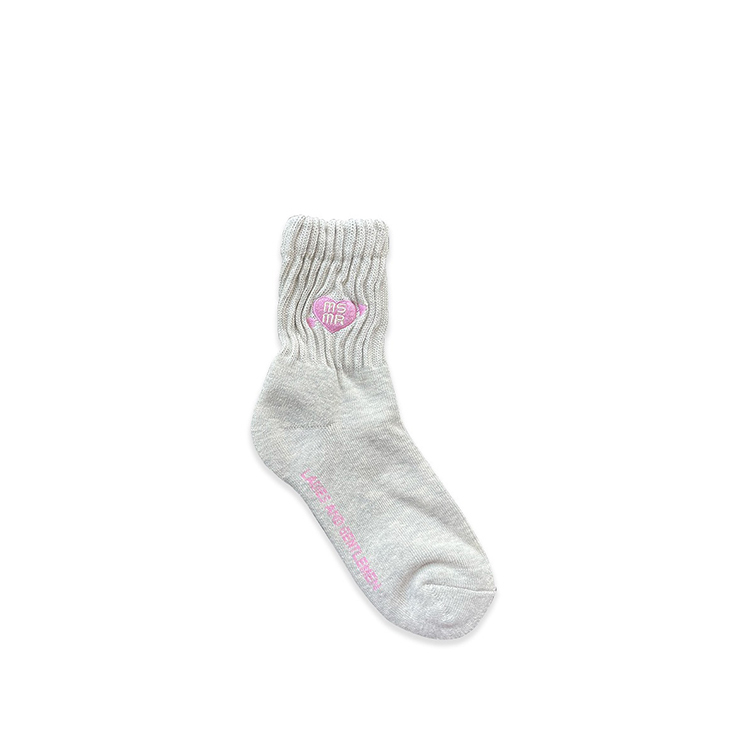 MSMR Cupid Heart Logo Short Socks L.Grey