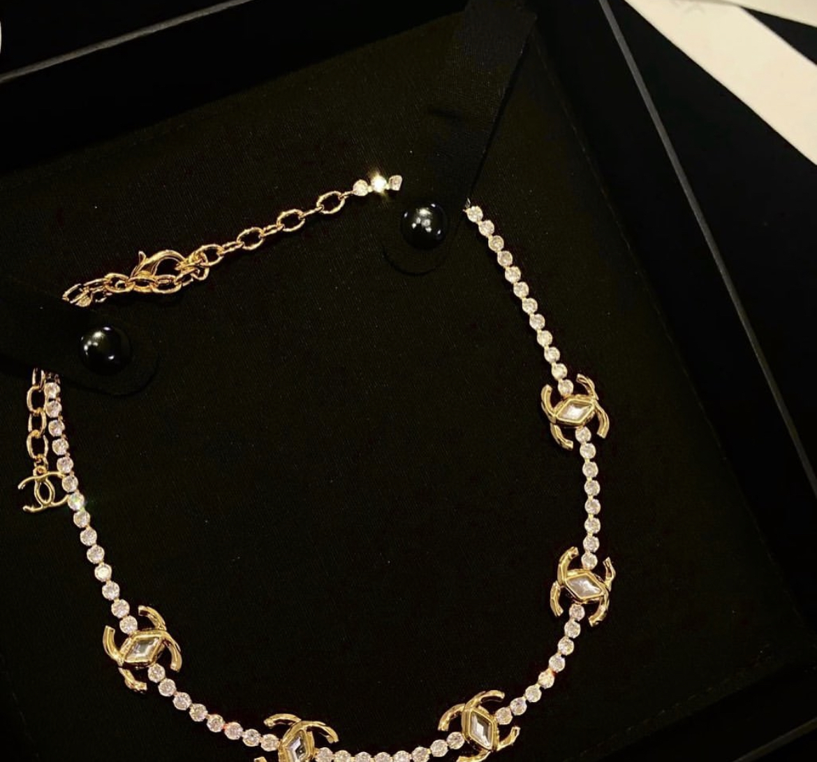 香奶奶 雙c夢幻水鑽choker翻玩項鍊