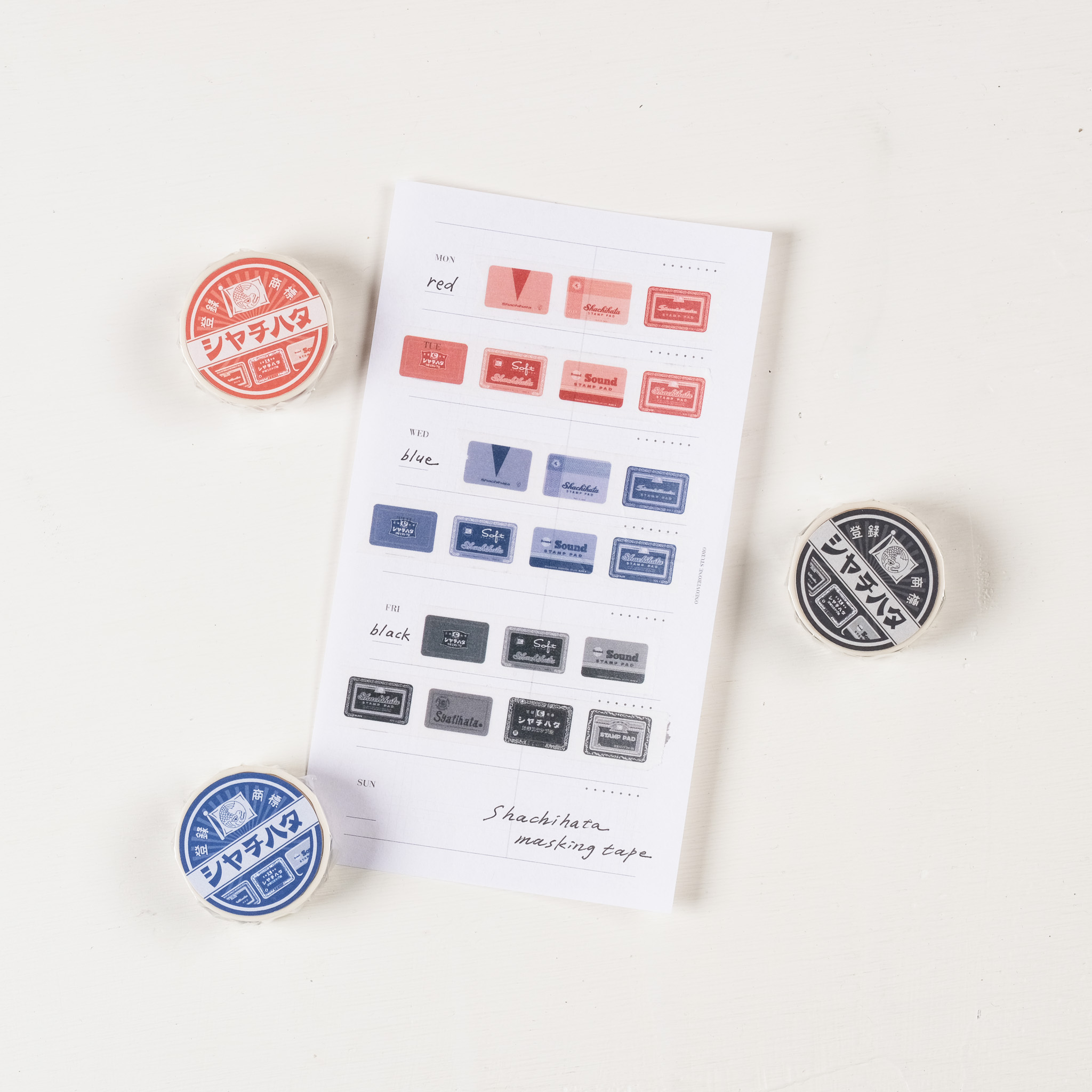 復古印台圖鑑紙膠帶 / Shachihata 鯱旗牌 / JAPAN