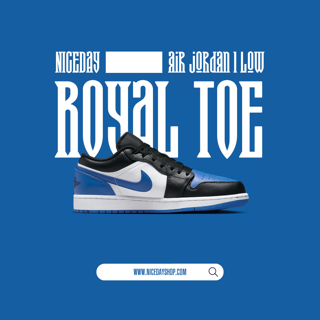 NICEDAY 現貨Nike Air Jordan 1 Low Royal Toe 皇家藍低筒男款55